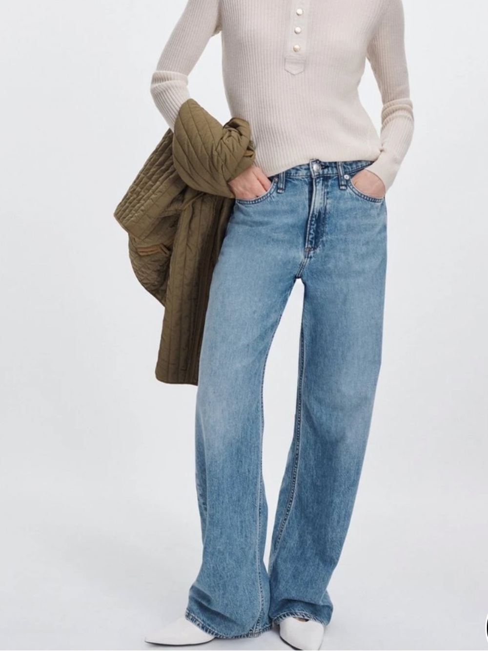 rag & bone Logan Mid-Rise Wide-Leg Jeans